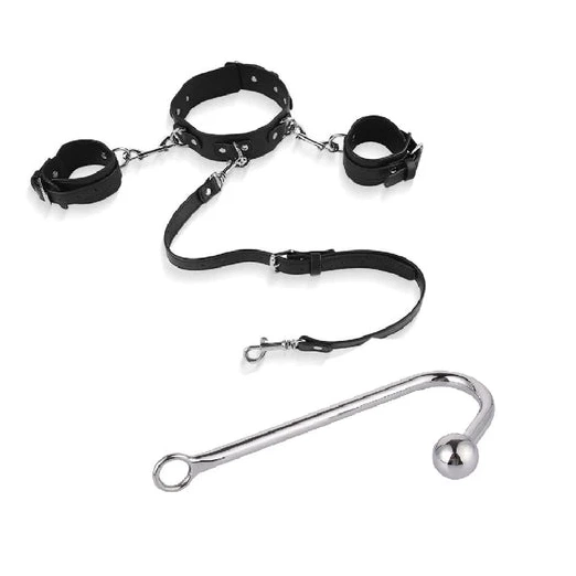 Elegant 5334 Collar and Cuffs Beaded Anal with Hook 0617